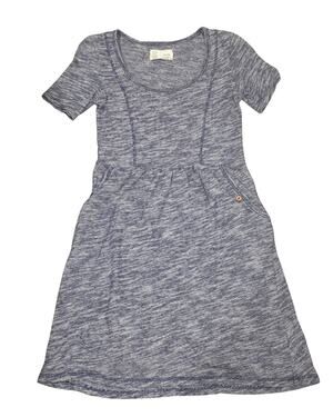 Saturday Sunday Anthropologie Blue Heathered Knit Pocket Mini Dress XS Cotton